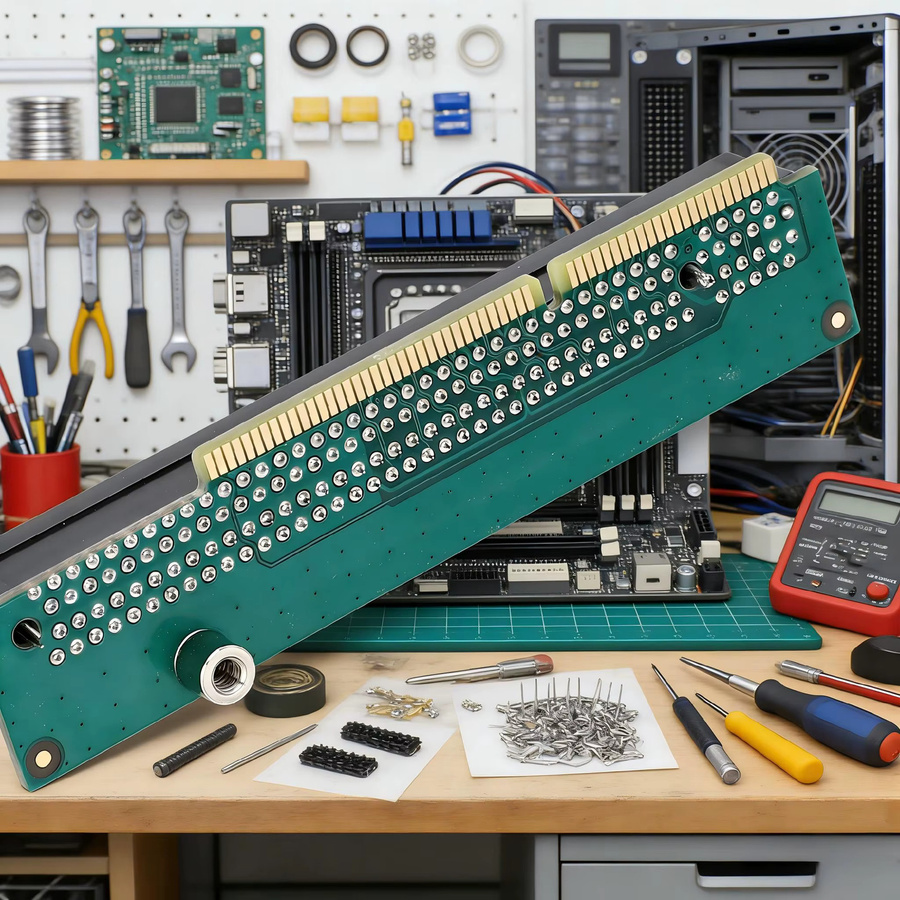 Qiilu PCIe x16 Grafikkarten-Riser-Karte 4-Port GPU-Adapterplatine in Grün für Tiny5 M920x M720q P330 - Bild 5