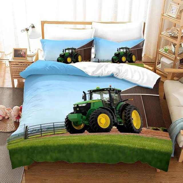 JMG Household Supplies Bettwäsche Set Traktor 3D Druck in Grün mit Bettbezug und Kissenbezug, B/H: 240 x 220 cm - Bild 1