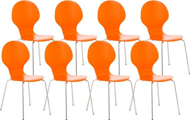 CLP Stapelstuhl Diego Konferenzstuhl mit Holzsitz und Metallgestell 8er Set - Bild 1