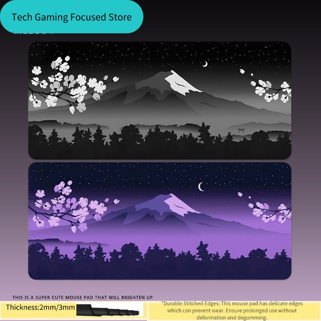 Potdemiel Sakura Scenery Mauspad rutschfeste Schreibtischunterlage aus Gummi für Büro und Gaming - Bild 1