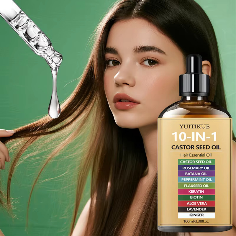 YUITIKUE Rizinusöl, Kopfhautöl mit Biotin, 100 ml, Unisex - Bild 2