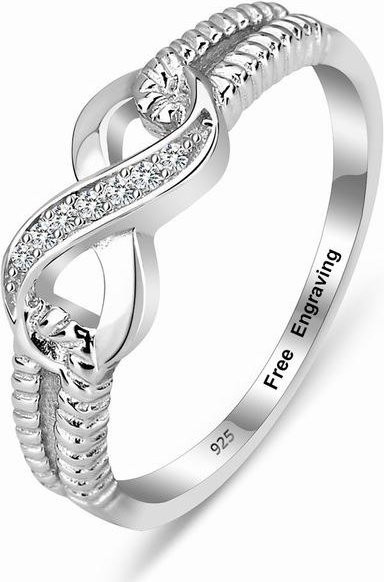 YIRAN Jewelry Ewigkeitsring 925 Silber, Zirkonia, Damen - Bild 1