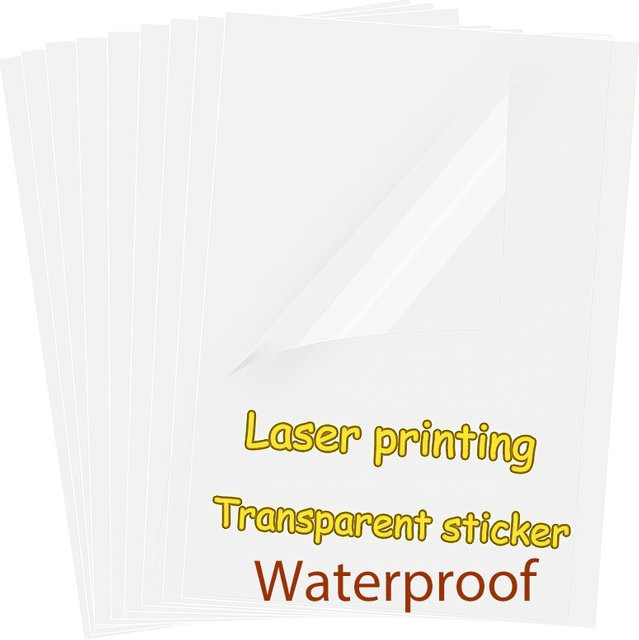 20 Stück OBESTDA A4 PET Etiketten transparent selbstklebend für Laserdruck wasserfeste Vinylaufkleber glänzend - Bild 1