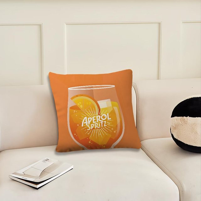 Kissenbezug Sunset Pillow mit Aperol Spritz Logo in Orange, B/H: 30,48 x 30,48 cm - Bild 1