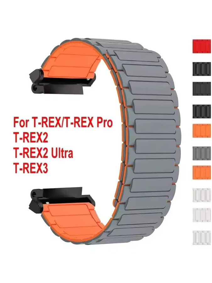 OAKCHARM Sport Silikon Magnetband in Schwarz für Huami Amazfit T-Rex, T Rex Pro, Trex 2 und Trex 3 Ersatz Armband - Bild 4