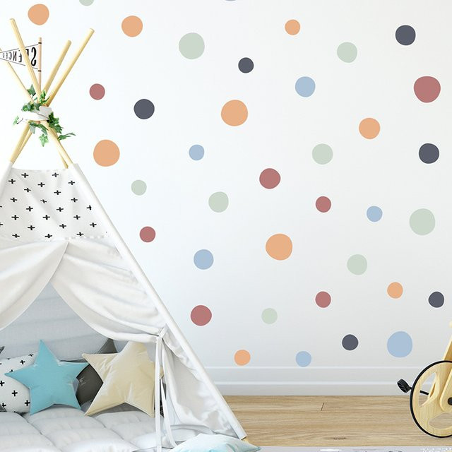 3 Stück BRUP unregelmäßige runde Wandaufkleber in Multicolour für Kinderzimmer und Schlafzimmer - Bild 1
