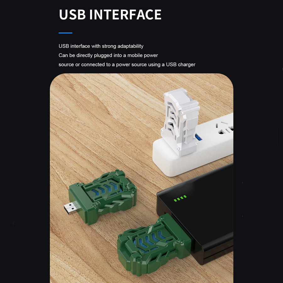 Elektrischer USB-Mückenschutz-Heizstrahler in Grün für Camping und Reisen - Bild 3