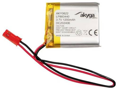 Akyga LP883440 LiPo Spezial-Akku Li-Ion Pack 3,7V 1200 mAh in Silber - Bild 1