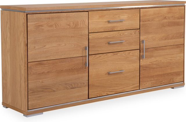 Sideboard HARPER NARBONNE in Braun aus Wildeiche massiv mit Soft-Close-Schubladen, B/H/T: 185 x 88 x 43 cm - Bild 1