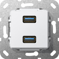 Gira USB-Doppelsteckdose 2x USB A in Weiß - Bild 1