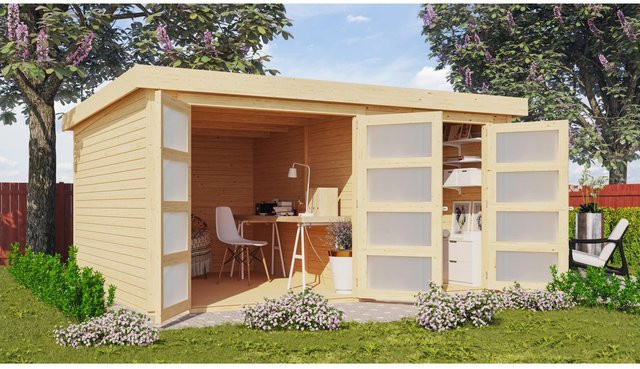 Karibu Gartenhaus Mühlentrup 3 Naturbelassen B: 404 cm, T: 332,5 cm - Bild 1
