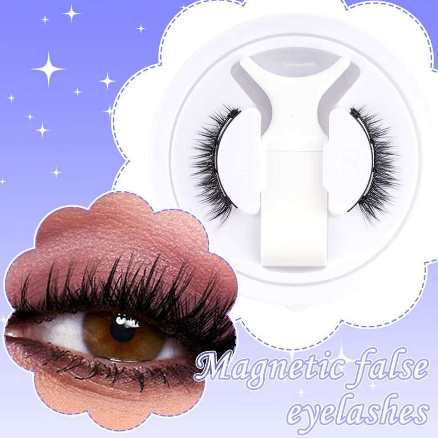 Magnetische falsche Wimpern, 3D-Kunstwimpern, Schwarz, Damen, 1 Paar - Bild 2