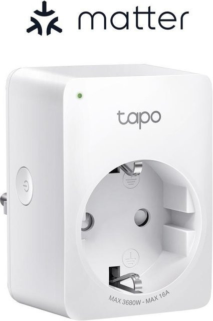 TP-Link Tapo P110M Mini-smarte Wi-Fi-Steckdose mit Energieüberwachung und Matter Unterstützung, Weiß - Bild 1
