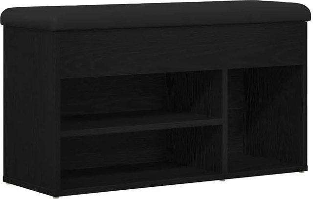 vidaXL Schuhbank mit Regal in Schwarz aus Holzwerkstoff, B/T/H: 80 x 30 x 45 cm - Bild 1