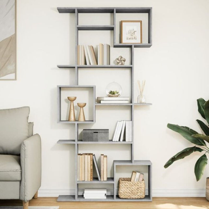 Bücherregal Vidaxl in Betongrau aus Holzwerkstoff, H x B x T: 188 x 92 x 29 cm - Bild 1