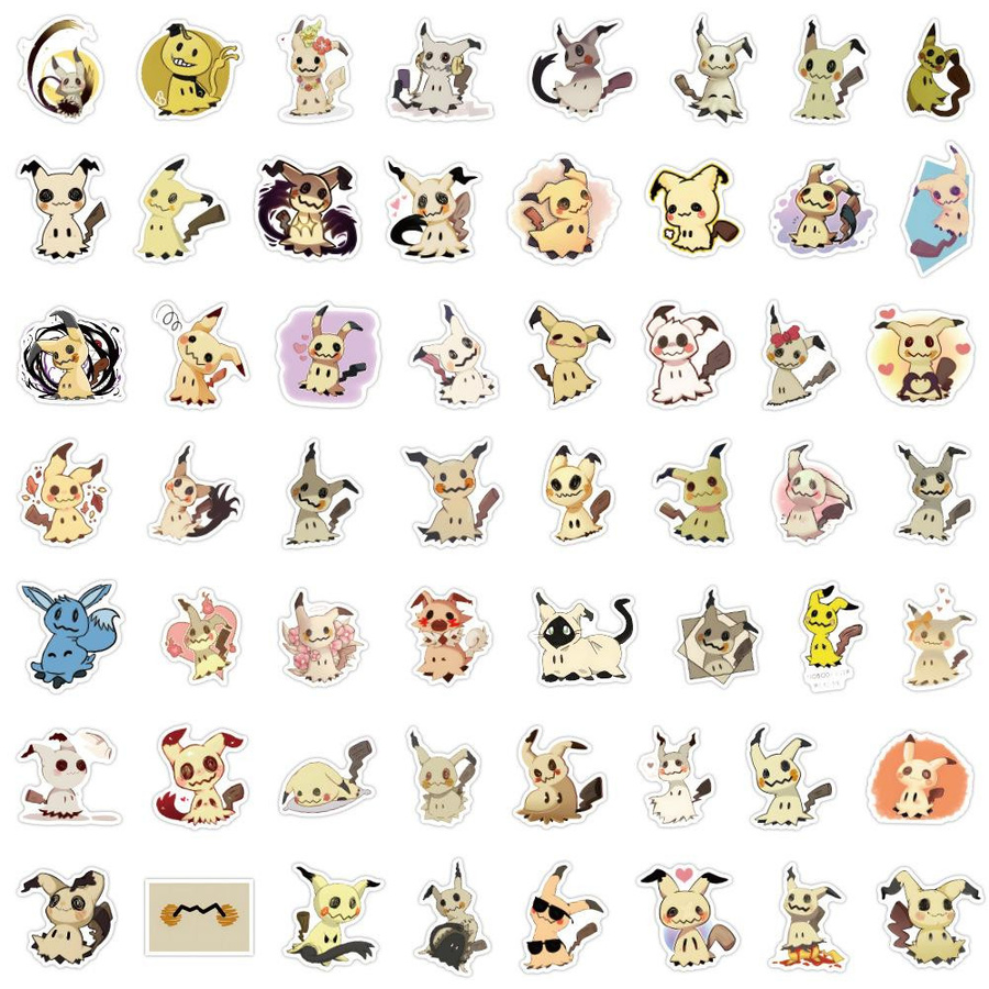 55 wasserfeste Mimikyu Graffiti Aufkleber in Multicolour für Notizbücher, Gitarren und Trinkflaschen - Bild 2