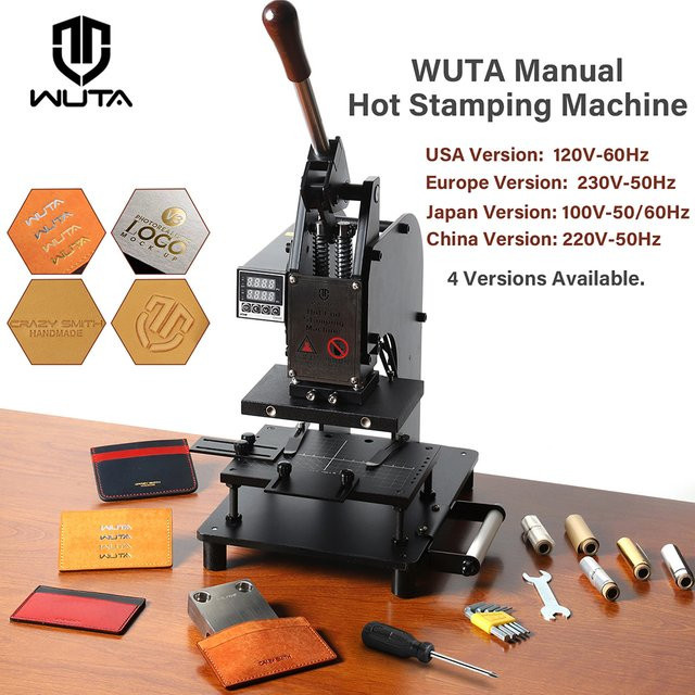 WUTA Heißfolienprägemaschine in Schwarz für DIY-Handwerkswerkzeuge zur Prägung von Leder, PVC, Karten und Kunststoff - Bild 1