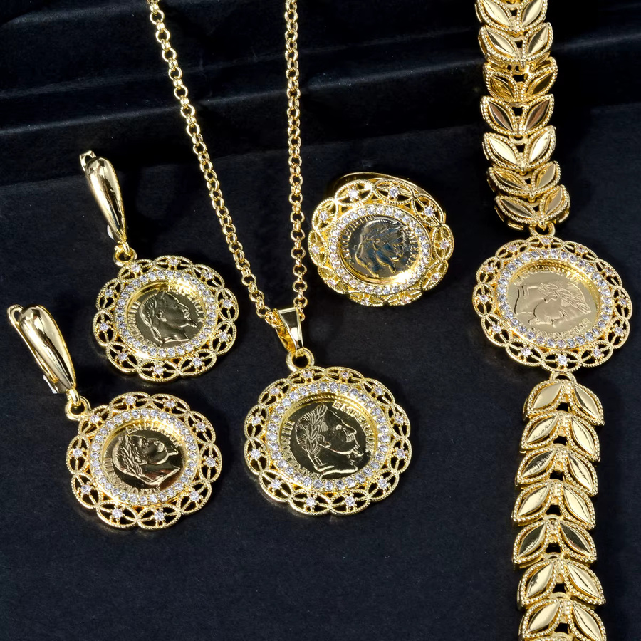 sny Schmuckset 4-teilig, Zirkonia, Messing, Gold, Damen - Bild 2