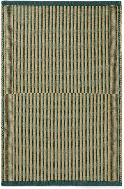 HAY Fußmatte Mat aus Jute und Baumwolle, gestreift, rechteckig, mehrfarbig grün - Bild 1