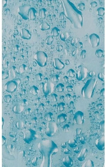Euroshowers Duschvorhang Wassertropfen in Blau und Türkis aus Polyester mit 12 Ringen, B: 180 cm, H: 200 cm - Bild 1
