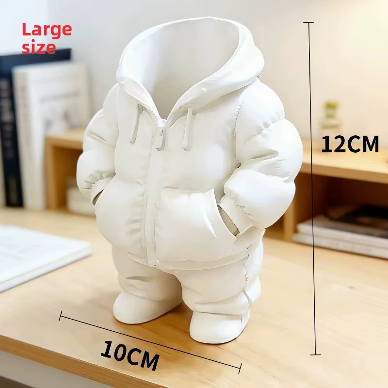 Kreativer 3D-gedruckter Stifthalter im Daunenjacken-Design als transparente Desktop-Aufbewahrungsbox für dein Zuhause - Bild 2