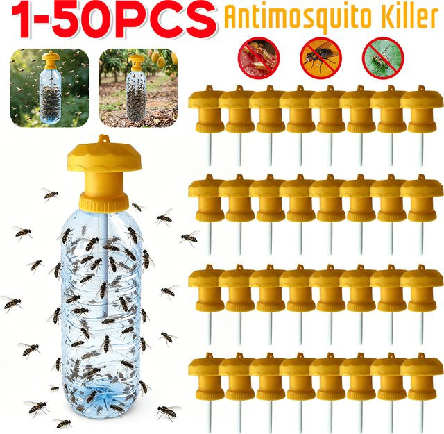 APWIKOGER Fruchtfliegenfalle aus Kunststoff in Gelb, wiederverwendbare Drosophila-Falle zur Schädlingsbekämpfung für Garten, Haus und Bauernhof - Bild 1