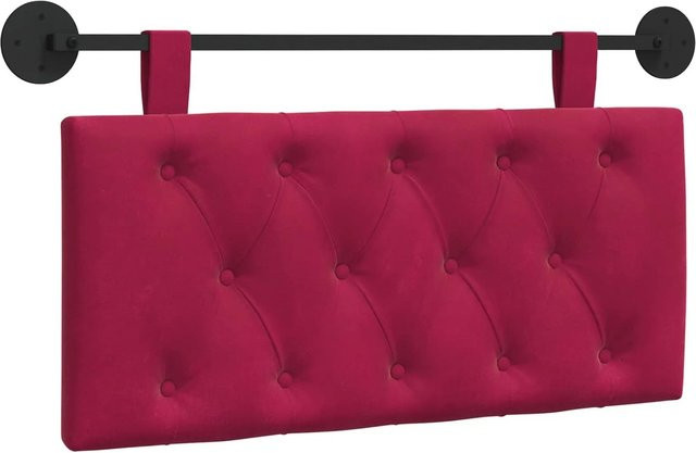 vidaXL Wandmontiertes Polsterpaneel aus Samt in Weinrot, B/H/T: 90 x 55 x 7 cm - Bild 1