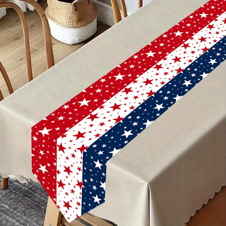 AFYPRTY Tischläufer mit amerikanischer Flagge und Sternen aus Polyester, B/H: 180 x 35 cm - Bild 6