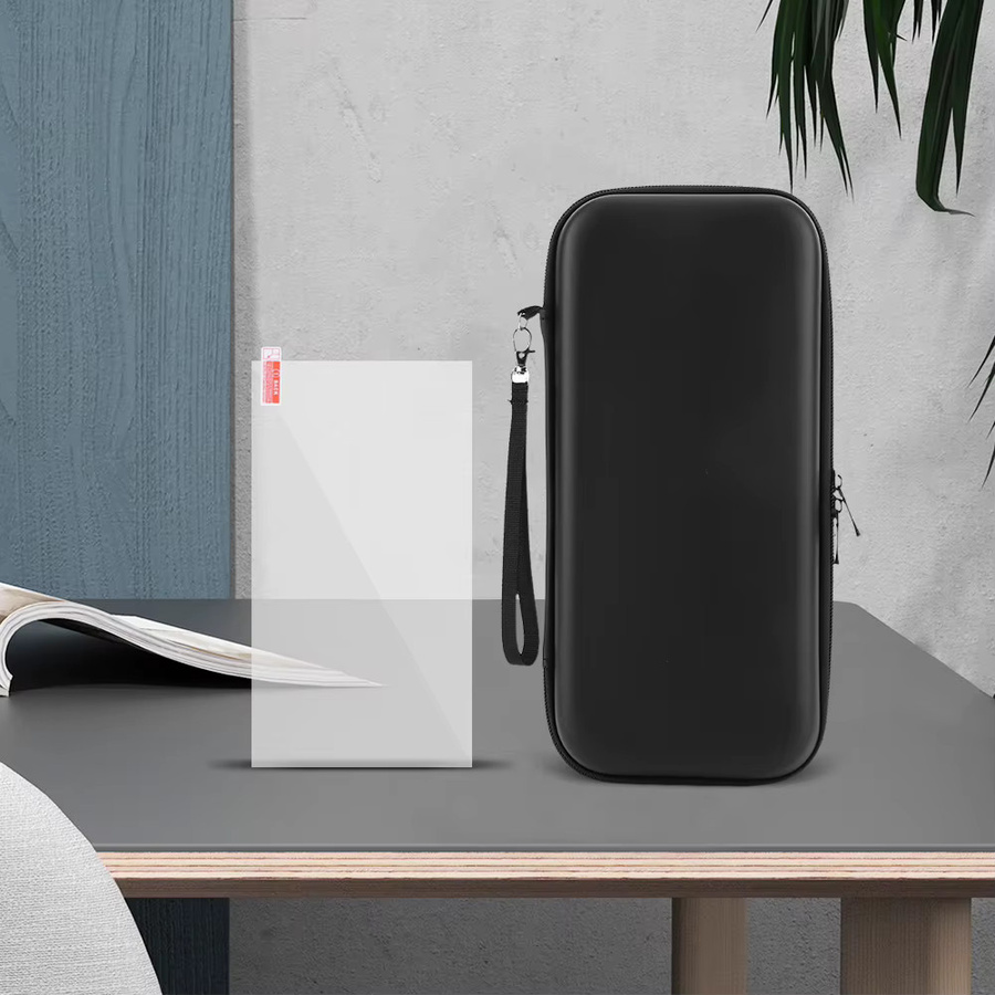 ALLOYSEED PU-Tragetasche und Displayschutzfolie für Nintendo Switch 2 in Schwarz - Bild 3