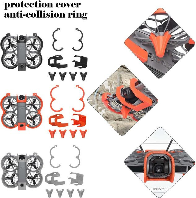 DJI NEO2 Propeller-Schutzring mit Klingenabdeckung und Kollisionsschutz in Grau und Orange - Bild 1