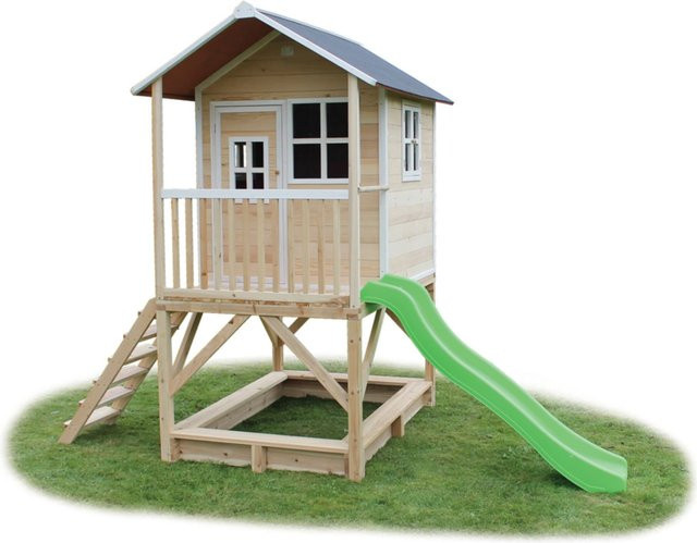 EXIT Toys Loft 500 Holzspielhaus Spielturm in Natur, B/H/T: 190 x 253 x 329 cm - Bild 1