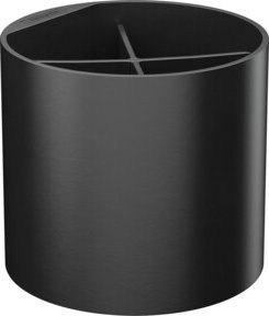Hansgrohe Becher WallStoris in Schwarz Matt aus Kunststoff mit Trennwand, Durchmesser: 126 mm - Bild 1