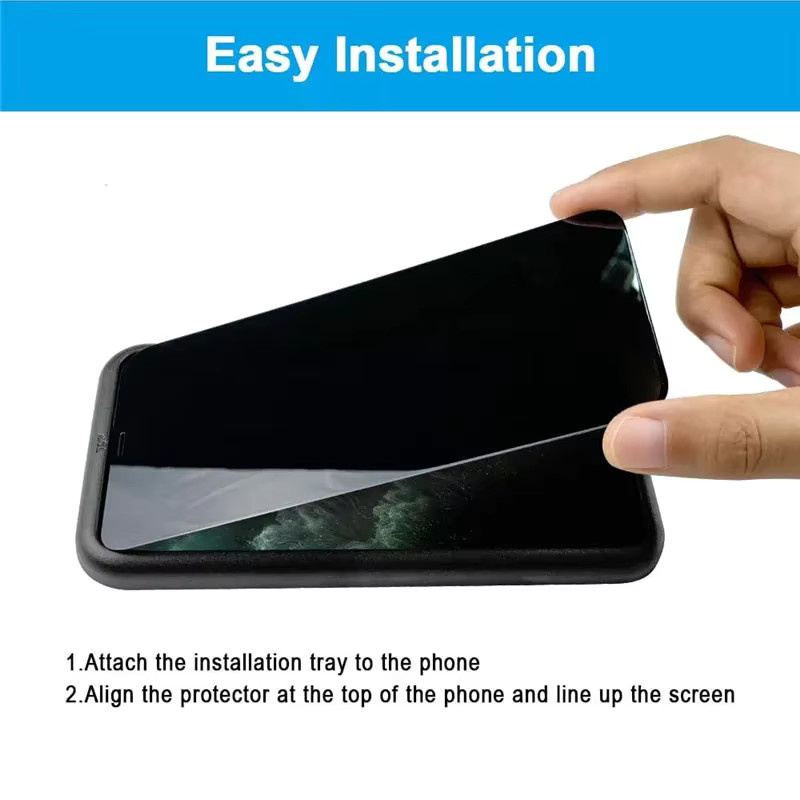 3er Set schwarze Anti-Spy Displayschutzfolien aus Sichtschutzglas für Apple iPhone 7 8 Plus SE 2020 11 12 13 14 15 16 Pro XS Max XR - Bild 3