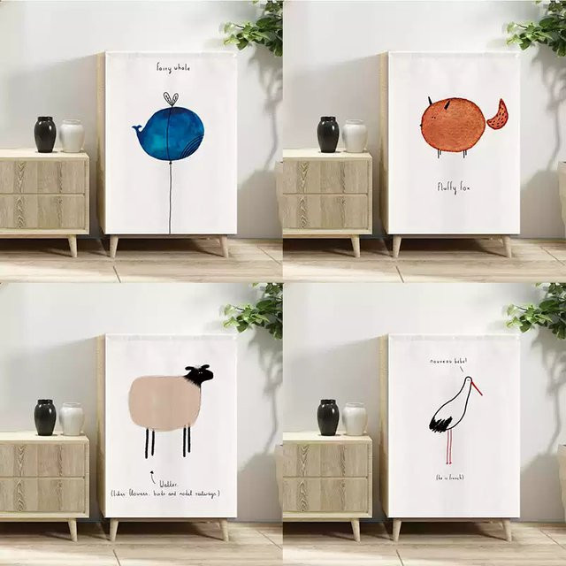 VIKAMA Minimalistischer Klettverschluss-Vorhang im nordischen Stil, staubdicht und blickdicht, Farbe: Weiß, Breite: 70,0 cm, Höhe: 40,0 cm - Bild 1