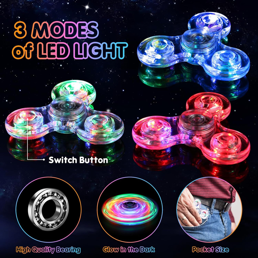 Yiran toy LED-Licht Fidget Spinner Finger-Spielzeug rosa - Bild 5