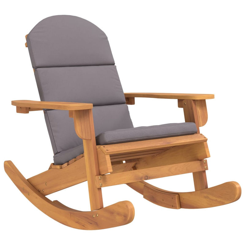 Vidaxl Adirondack Schaukelstuhl aus massivem Akazienholz mit Kissen in Braun - Bild 3