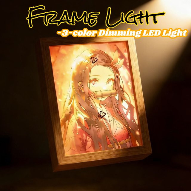 Bandai Anime LED-Nachtlicht mit Tanjiro und Nezuko Figuren in Multicolor als dekorative Schlafzimmerlampe - Bild 1