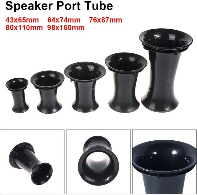 Bassreflexrohr für Subwoofer und Lautsprecher aus schwarzem Kunststoff - Bild 1