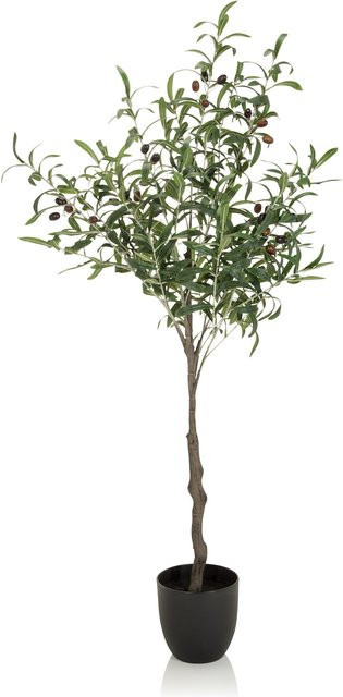 hjh OFFICE Kunstpflanze Olive in Grün aus Kunststoff mit mediterranem Design, Höhe: 135 cm - Bild 1