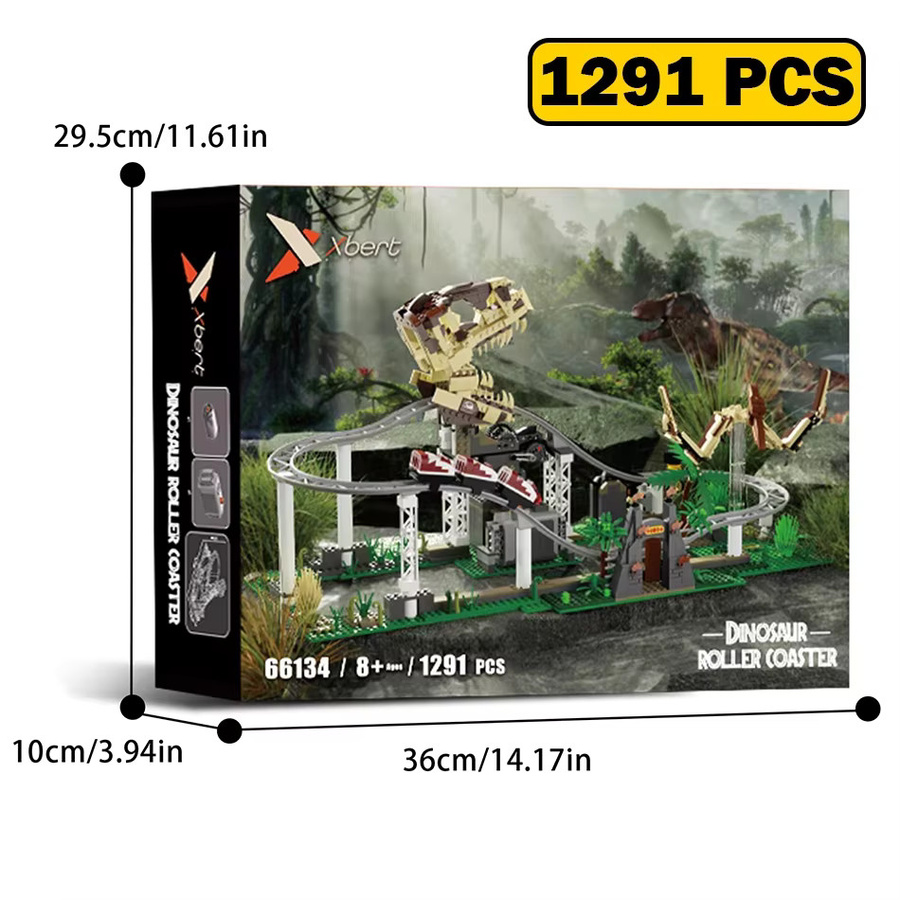 Forange Dino Coaster MOC Set, Dinosaurier, 1291 Teile, ab 8 Jahren - Bild 2