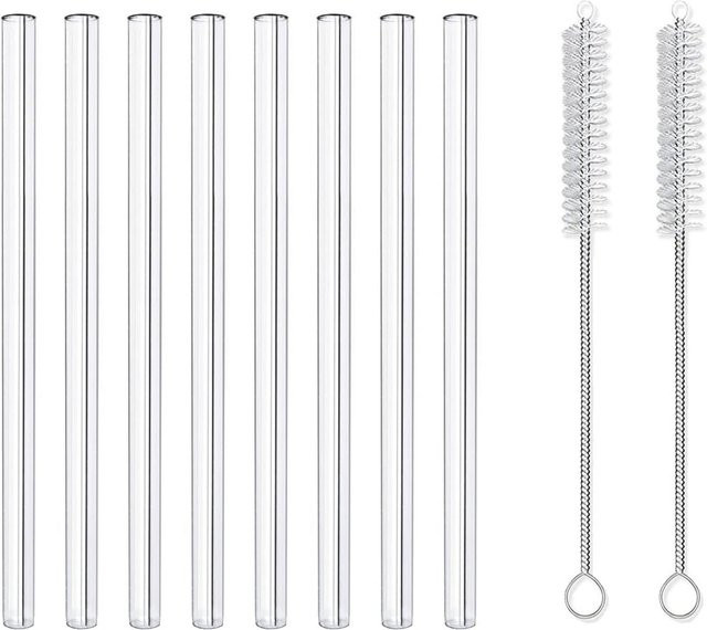 LA VAGUE Wiederverwendbares Glastrinkhalm-Set SMOOTHIE PETITE in Transparent - Bild 1