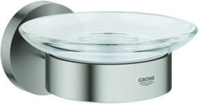 Grohe Seifenschale Essentials mit Halter aus Glas in Supersteel Silver - Bild 1