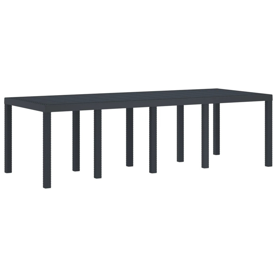 vidaXL Gartentisch aus Polyrattan in Anthrazit, rechteckig und erweiterbar, B/T/H: 250 x 100 x 73 cm - Bild 2