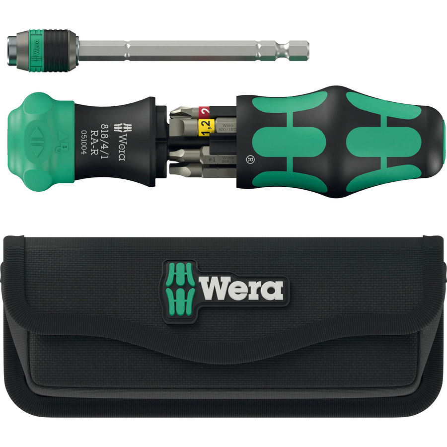 Wera Kraftform Kompakt 26 RA-R Bit-Ratschen-Schraubendreher Set mit Tasche in Schwarz Grün Multicolour - Bild 1