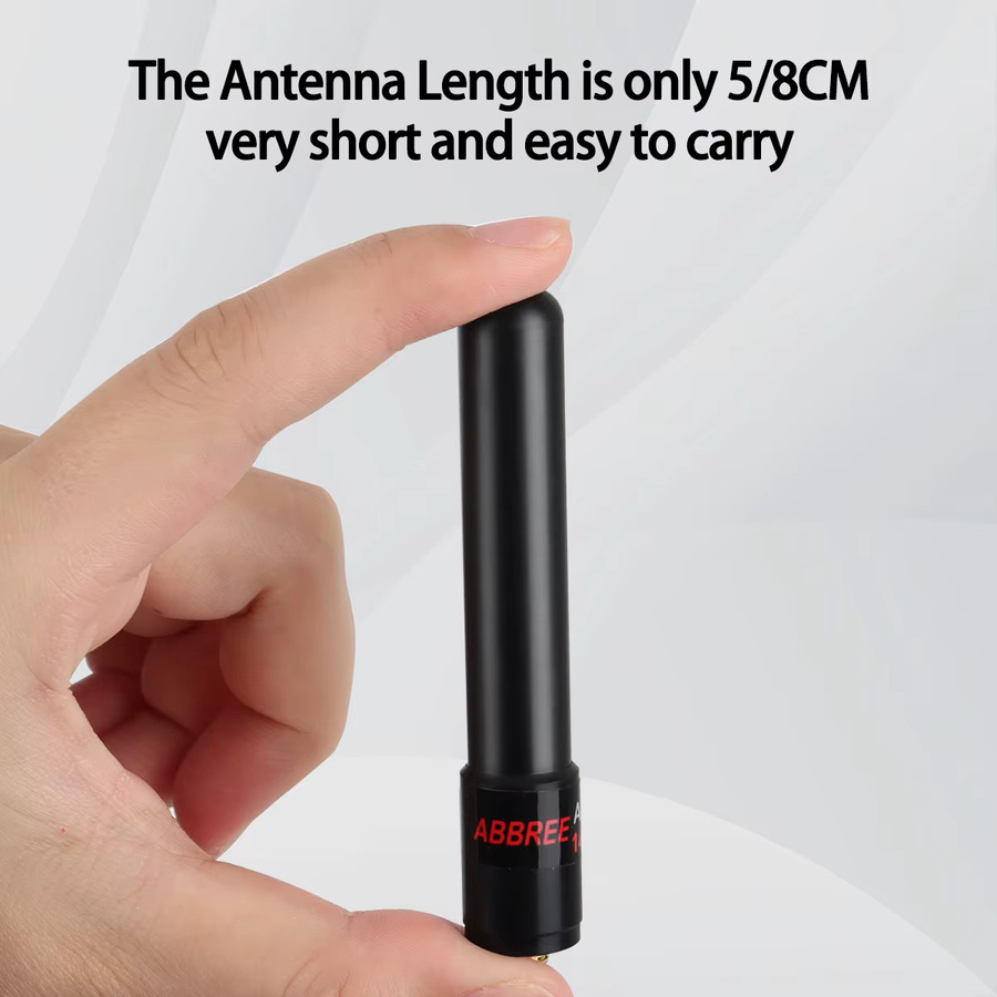 ABBREE AR-806+ Dual-Band Mini-Antenne mit SMA-Buchse für VHF/UHF, 10W hoher Gewinn, Schwarz, passend für Baofeng UV-5R, MINI UV-21 PRO und UV-32 Zwei-Wege-Funkgeräte - Bild 3