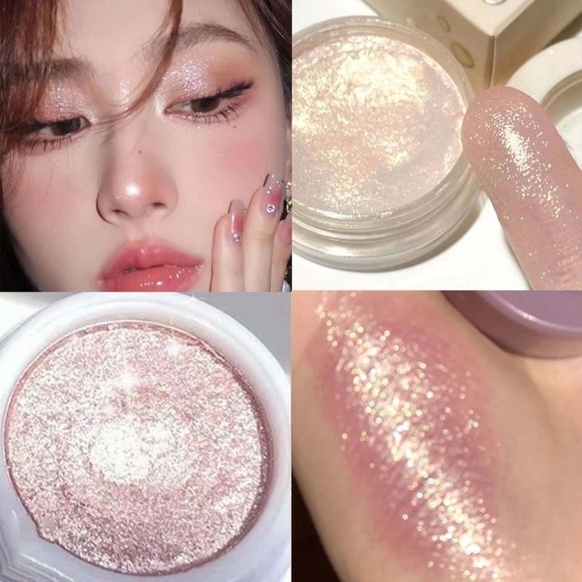 Monochromer Glitzer-Lidschatten, goldfarben, glänzend, Unisex - Bild 1