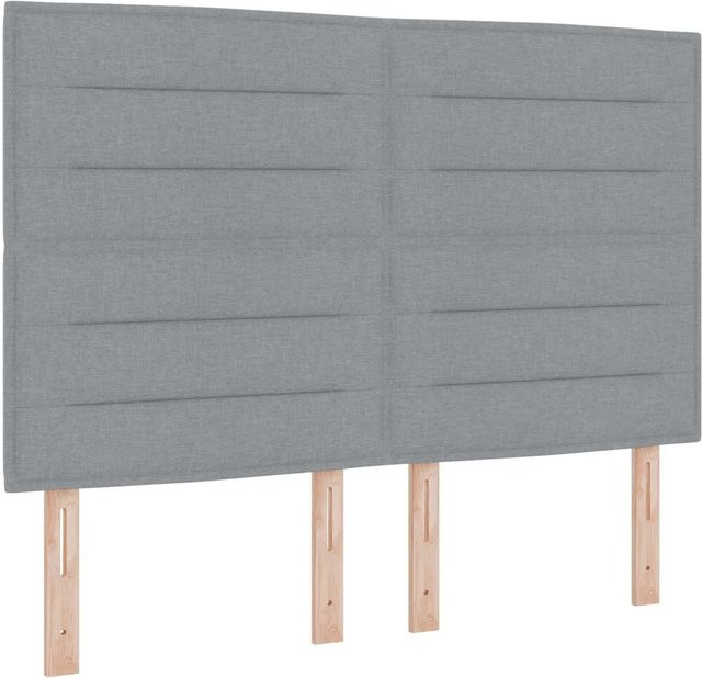 vidaXL LED Kopfteil in Hellgrau mit integrierten LED-Lichtleisten, Breite: 144 cm, Höhe: 128 cm, Tiefe: 7 cm - Bild 1