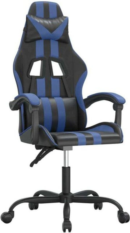 vidaxl Gamingstuhl drehbar in Schwarz/Blau aus Kunstleder - Bild 1