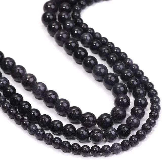 SANSWL Steinperlen, Schwarz, Diamant, Unisex, 15 Zoll - Bild 1