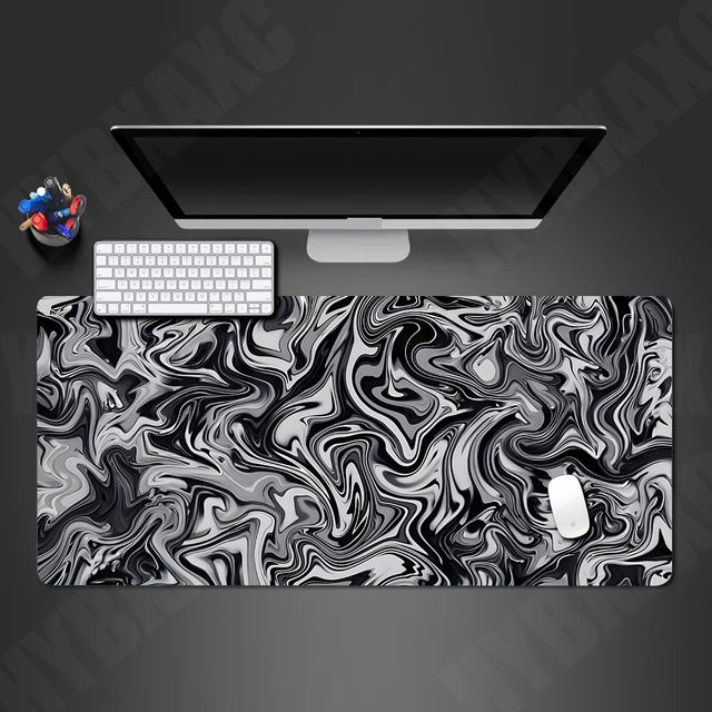 HYBXAXC Gaming-Mauspad Strata Liquid XXL in Grau, rutschfestes Deskmat aus Gummi für Computer und Tastatur - Bild 1